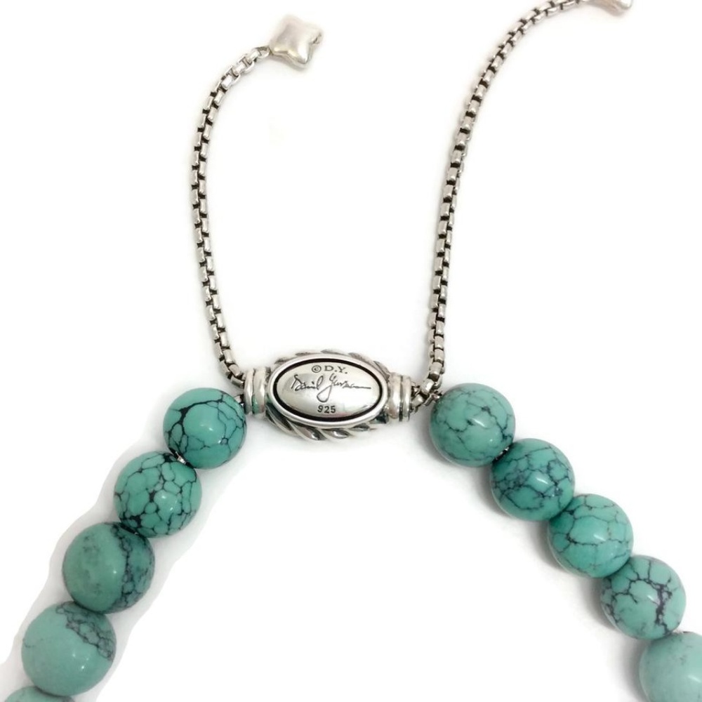 David Yurman Turquoise 8 Mm Spiritual Bracelet - Picture 5 of 7